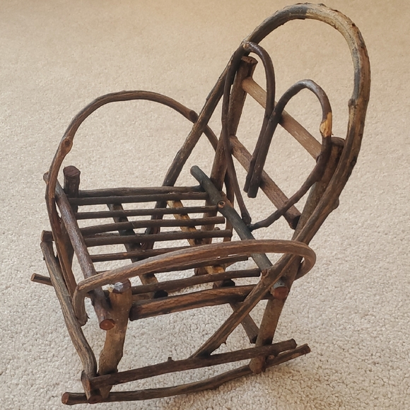 Rustic Wooden Rocking Chair Accent - Picture 2 of 6